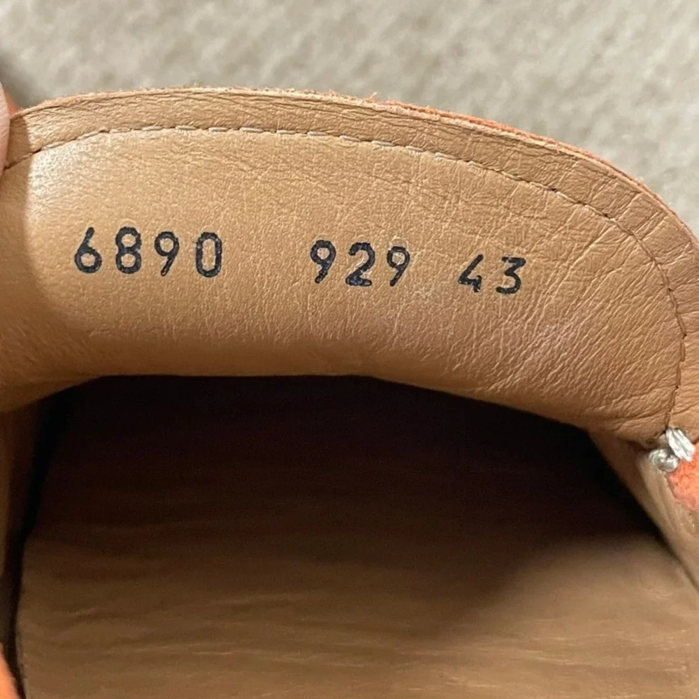 BOSS Hugo Boss Penny Loafers Men 43 Orange US 10 Suede Driving Shoes Bold Casual